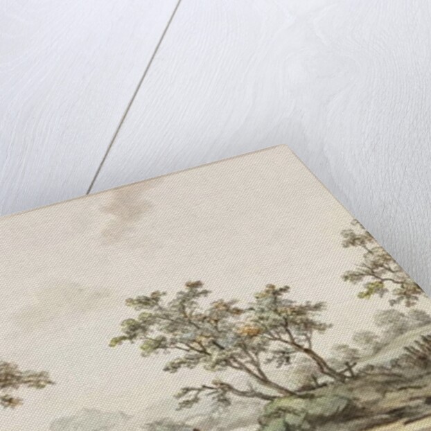 A River with Sailing Boats and a Horse and Cart by Samuel Alken