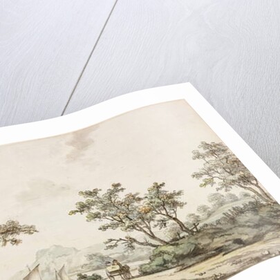 A River with Sailing Boats and a Horse and Cart by Samuel Alken