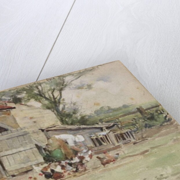 Feeding the Hens, 1909 by John Edgar Mitchell