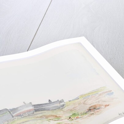 Fishing Cobles, Holy Island, 1895 by Daniel Oliver