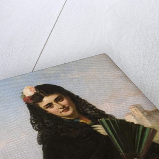 Spanish Lady with a Fan by John-Bagnold Burgess