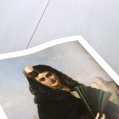 Spanish Lady with a Fan by John-Bagnold Burgess