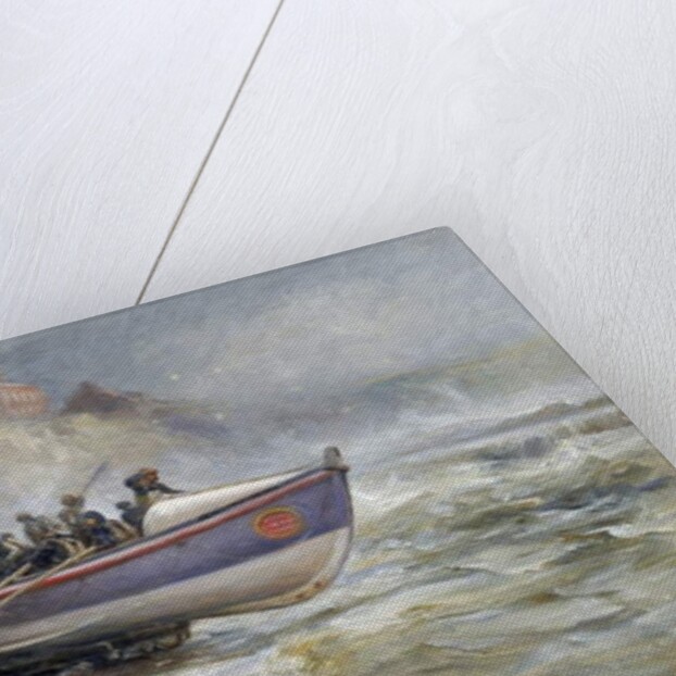 Launching the Cullerboats Lifeboat, 1902 by Robert Jobling