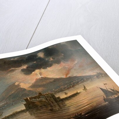 Naples at Night with Vesuvius Erupting by Pietro Antoniani