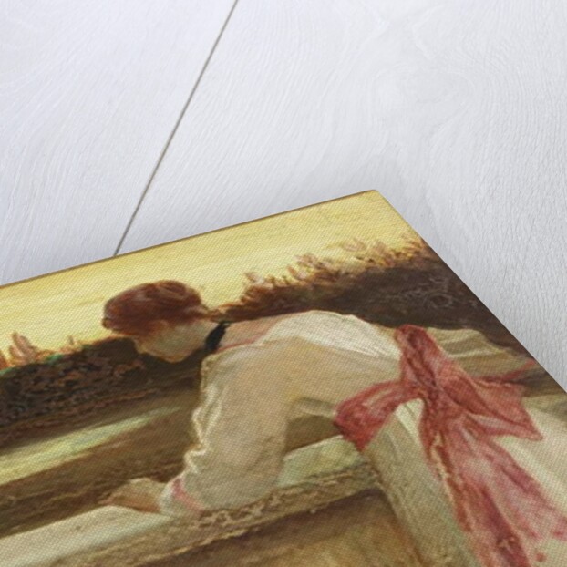 Girl on a Balcony Watching a Couple by a Lake by Philip Richard Morris