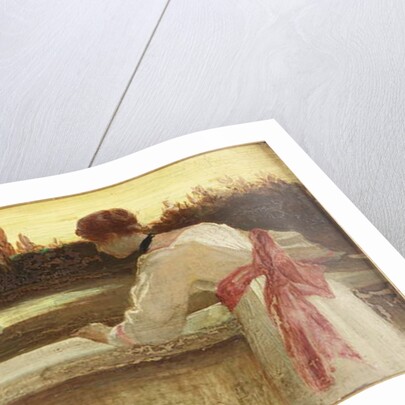 Girl on a Balcony Watching a Couple by a Lake by Philip Richard Morris