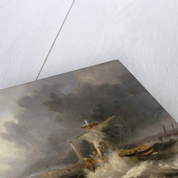 Sunderland Old Pier and Lighthouse with Ryhope Church in distance, 1840 by John Wilson Carmichael