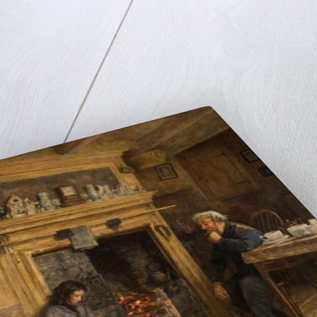 Interior, Woman Reading to Old Man, 1889 by Frank Stanley Ogilvie