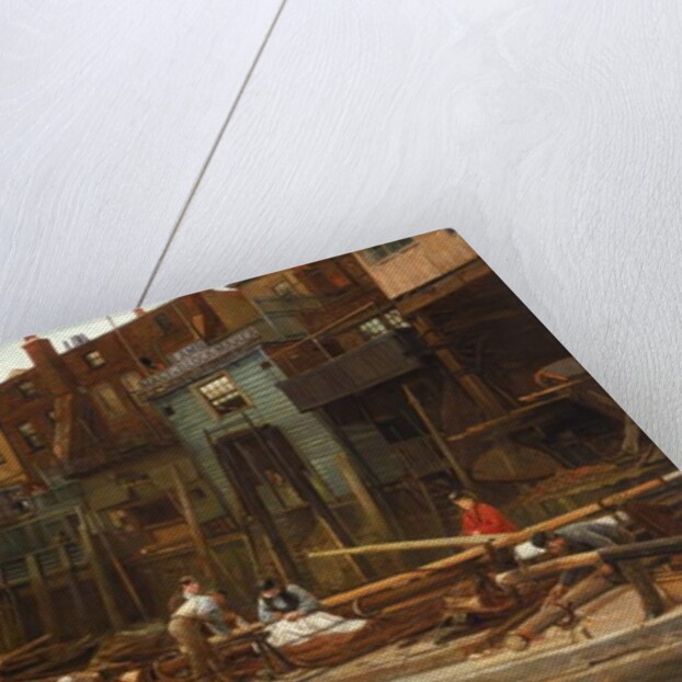 London River - The Limehouse Barge-Builders, 1877 by Charles Napier Hemy