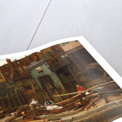 London River - The Limehouse Barge-Builders, 1877 by Charles Napier Hemy