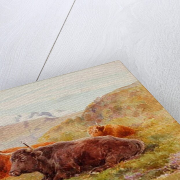 Highland Landscape with Cattle by John Isaac Richardson