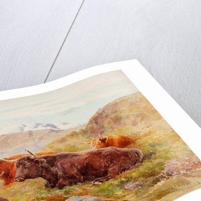 Highland Landscape with Cattle by John Isaac Richardson