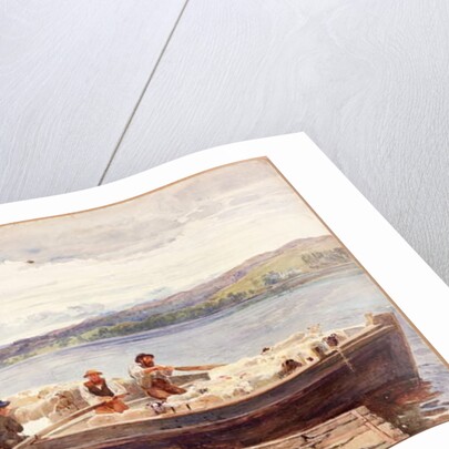 Ferrying Sheep on a Scottish Loch by John Isaac Richardson