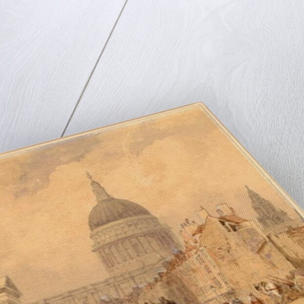 The Post Office, St Martins le Grand, London, with St Paul's in the Distance by William Clarkson Stanfield