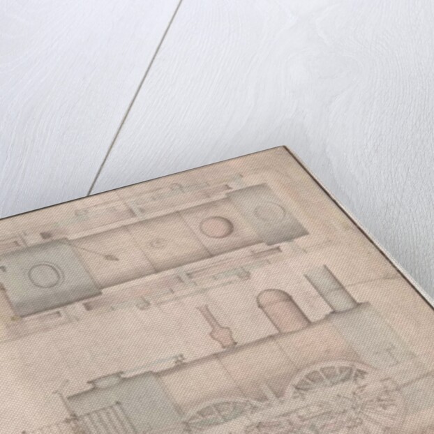 Construction drawing, 0-4-2 locomotive and tender by R. and W. Hawthorn and Co. for the Stanhope and Tyne Railway Co by English School