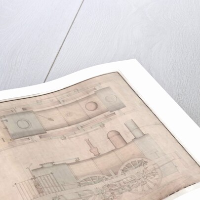 Construction drawing, 0-4-2 locomotive and tender by R. and W. Hawthorn and Co. for the Stanhope and Tyne Railway Co by English School
