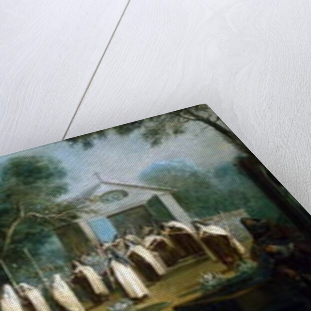 Convent garden and shrine, France, c.1870 by French School