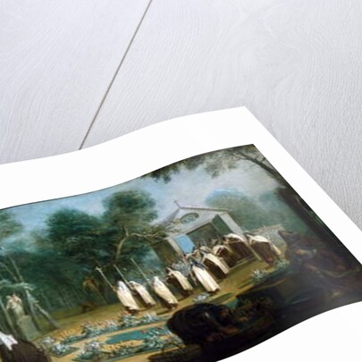 Convent garden and shrine, France, c.1870 by French School