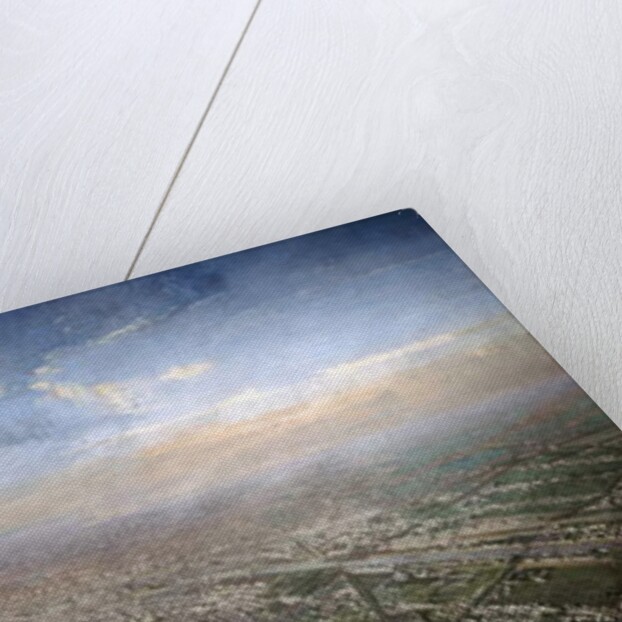 General view of Paris from a hot-air balloon, 1855 by Victor Navlet