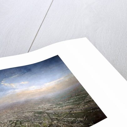 General view of Paris from a hot-air balloon, 1855 by Victor Navlet