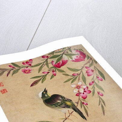 One of a series of paintings of birds and fruit, late 19th century by Guochen Wang