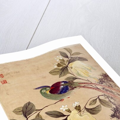 One of series of paintings of birds and fruit, late 19th century by Guochen Wang