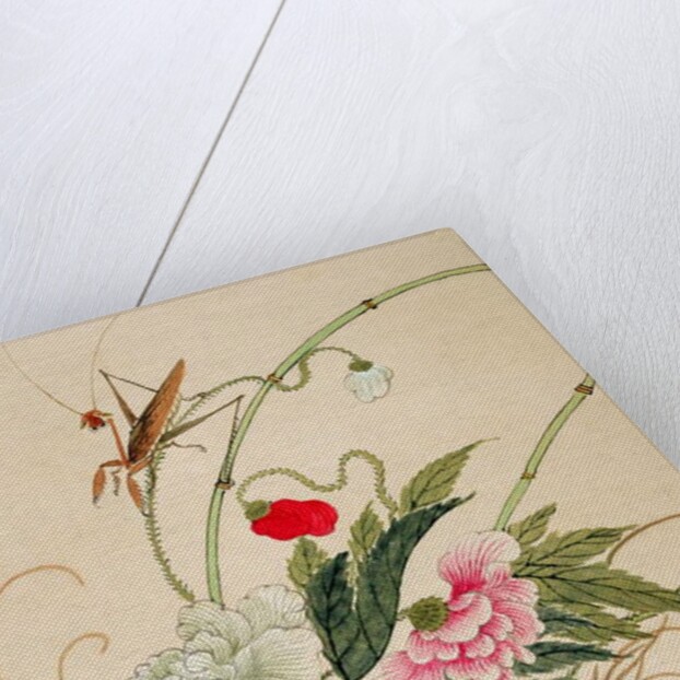 One of a series of paintings of flowers and insects, late 19th century by Hua Liu