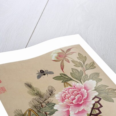 One of a series of paintings of flowers and insects, late 19th century by Hua Liu