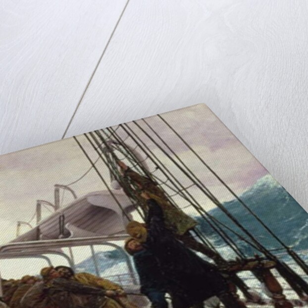 Binding Sail After a Gale, 1881 by Alfred Edward Emslie