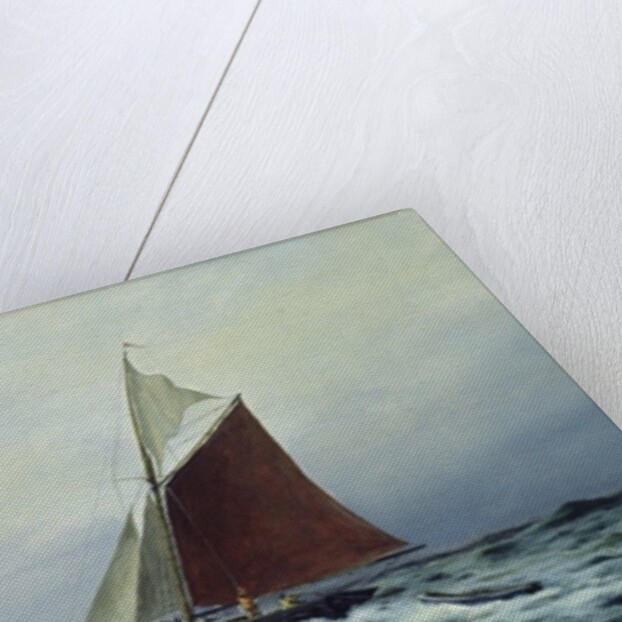 Making sail after a blow, 1983 by Vic Trevett