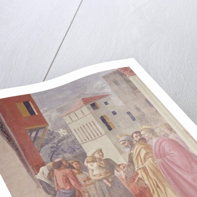 The Distribution of Alms and Death of Ananias by Tommaso Masaccio