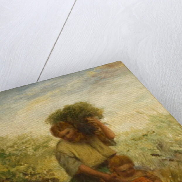 Gorse Gatherer - Child Crossing Mountain Stream, 1855 by Paul Falconer Poole