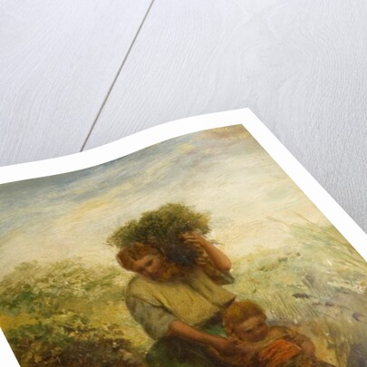 Gorse Gatherer - Child Crossing Mountain Stream, 1855 by Paul Falconer Poole