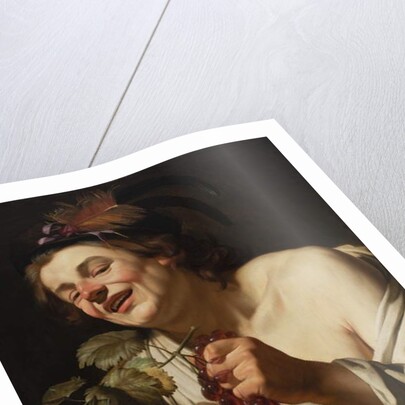 Smiling Young Man Squeezing Grapes, 1622 by Gerrit van Honthorst