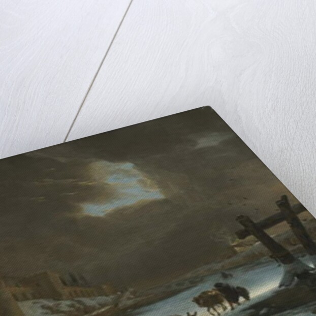 Frozen Moat Outside City Walls by Jan Asselyn