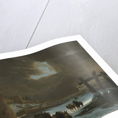 Frozen Moat Outside City Walls by Jan Asselyn