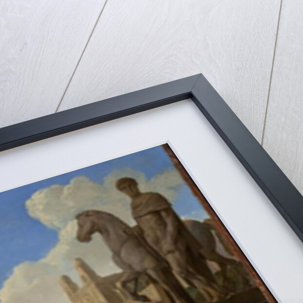 A Street Scene with a Capriccio of Roman Buildings by Johannes Lingelbach