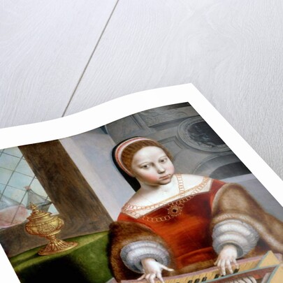 Young Woman playing a Clavichord by Jan van Sanders Hemessen