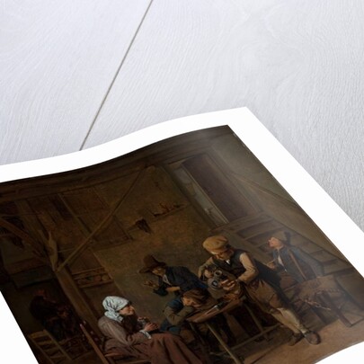 Peasants in an interior by Cornelis Schaeck