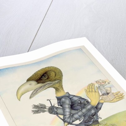 Bird in Armour on Sea Horse by Wayne Anderson