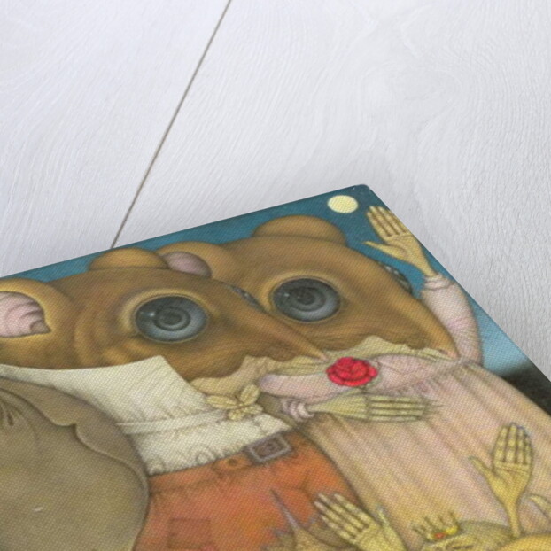 Mouse Couple and Dwarves Waving by Wayne Anderson