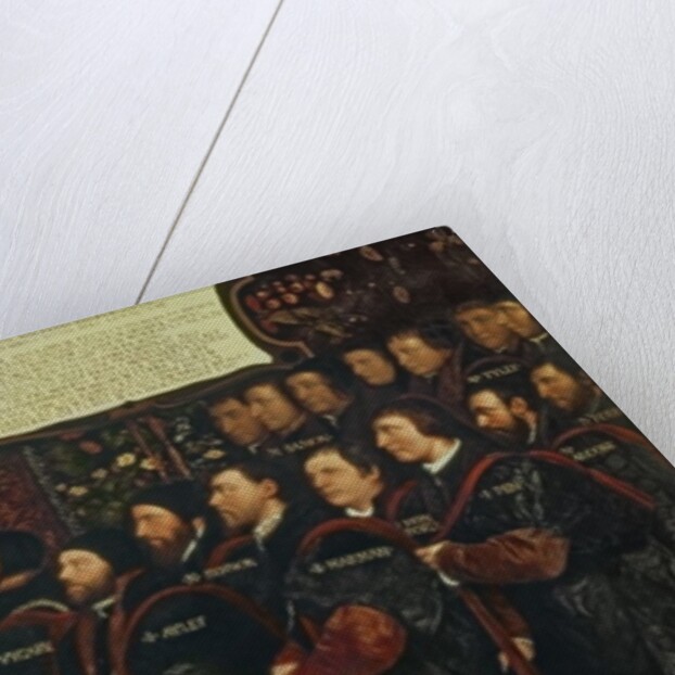 Henry VIII handing over a charter to Thomas Vicary, commemorating the joining of the Barbers and Surgeons Guilds, 1541 by Hans Holbein the Younger