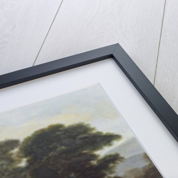 Landscape with cattle and goats crossing a bridge by Claude Lorrain