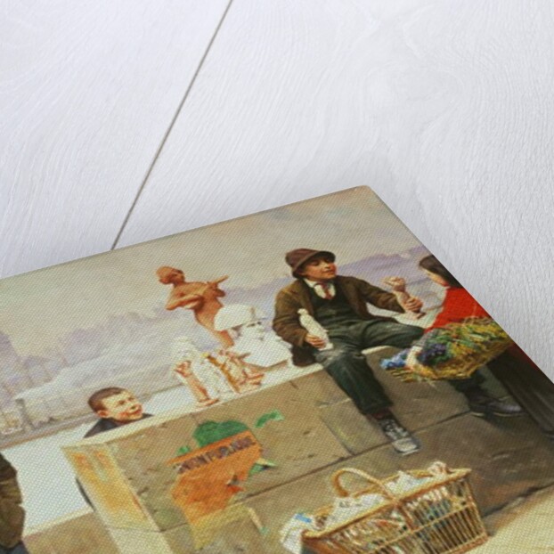 Young Pedlars on the Pont Des Arts, Paris by Paul Charles Chocarne-Moreau