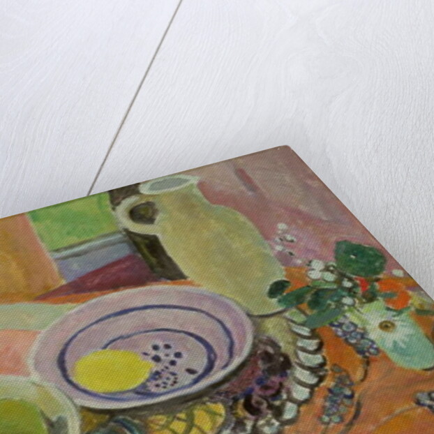 Pottery and Fruit on a Table by Mildred Bendall