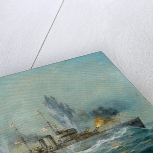 HMS Exeter engaging in the Graf Spree at the Battle of the River Plate, 2009 by Richard Willis