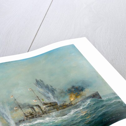 HMS Exeter engaging in the Graf Spree at the Battle of the River Plate, 2009 by Richard Willis