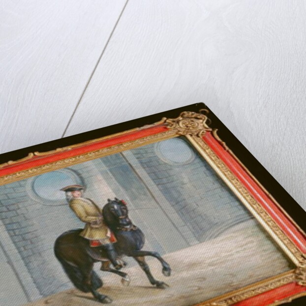 No. 17 A dark bay horse of the Spanish Riding School performing a 'shoulder-in' dressage step by Baron Reis d' Eisenberg