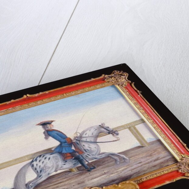 No. 29 A dappled grey horse of the Spanish Riding School performing a dressage movement by Baron Reis d' Eisenberg