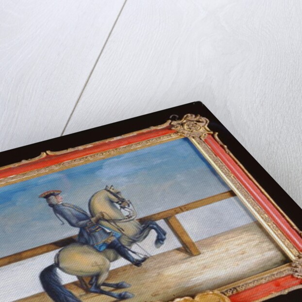 No. 45 A horse of the Spanish Riding School performing a dressage movement called the 'Courbette' by Baron Reis d' Eisenberg